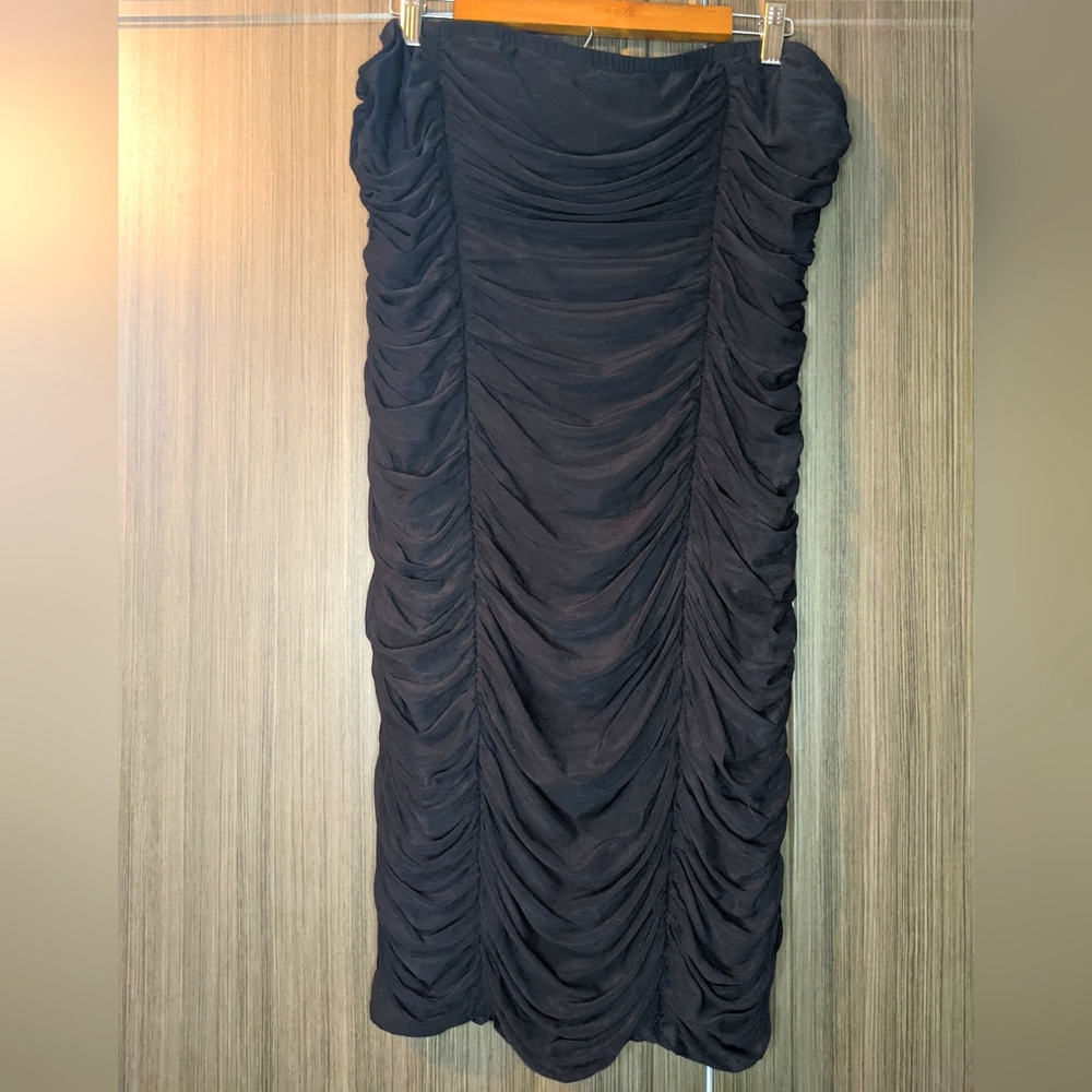 Torrid Strapless Shirred Black Mini Bodycon Dress, 3